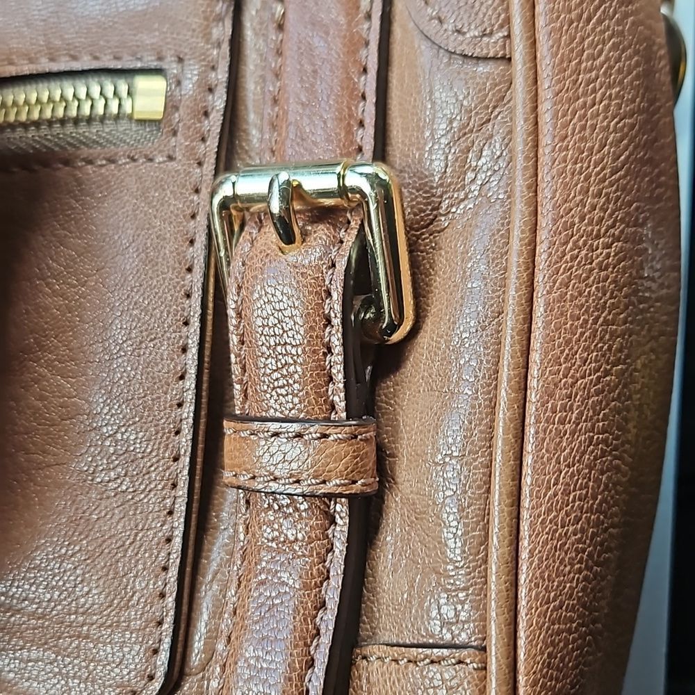 MICHAEL MK Leather Western Inspired satchel shoulder bag in leather gold tone hw - Picture 10 of 10